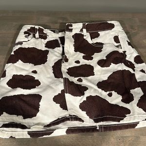 “cowgirl” cow print skirt